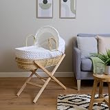 Clair de Lune Moses Basket Folding Stand - Adjustable & Sturdy Pine view 6
