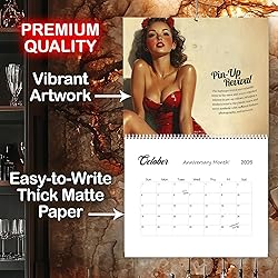 PinUp Calendar 2026, XL Premium Retro Pin-Up