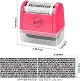 Miseyo Wide Identity Theft Protection Roller Stamp Set Peach (3 Refills) view 2
