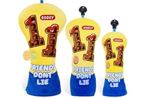 LZFAN Golf Club Covers 3 PCS Or 1PC, Golf Club Head Covers for Woods and Drivers Fairway Hybrid, Golf Head Covers Fit Most Golf Clubs Golf Corduroy Headcovers Set with Waffle Marker