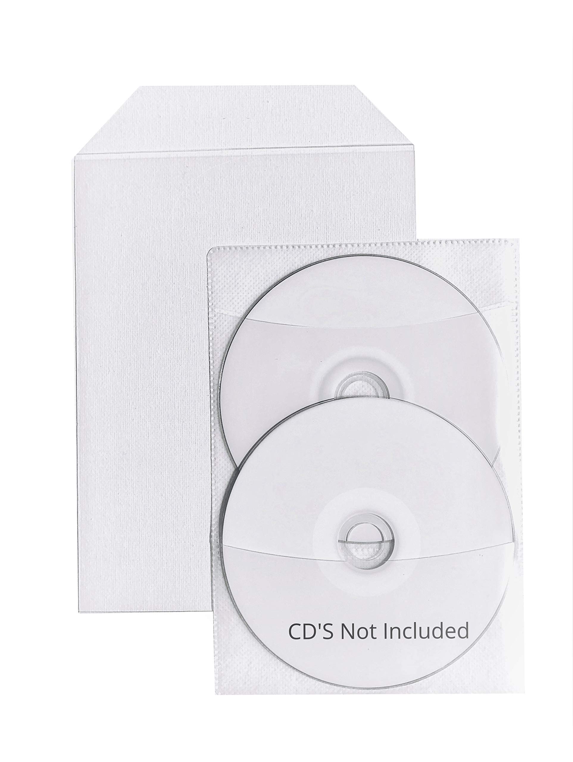 Photo 1 of  50 Clear CPP Plastic DVD Sleeves with Flap for 14mm DVD Box Awork & 2 disc Non-Woven sleeves By StarTechDeals
