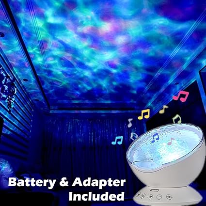 Ocean Wave Projector Night Lights Rotating Music Night Light