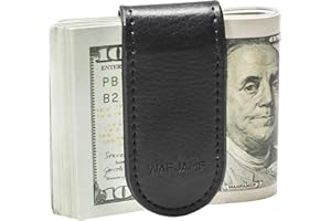WAFJAMF Slim Magnetic Money Clip Leather Business Card Holder Pocket Cash Wallet