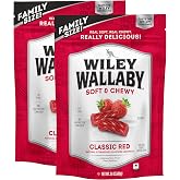 Wiley Wallaby Classic Red Strawberry Licorice, Australian-Style, 24oz, 2Pk | Candy Twists with Fresh Fruit Taste, Plant-Based and Perfect for Everyday Snacking