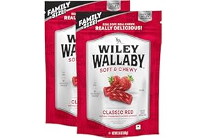 Wiley Wallaby Licorice 24 Ounce Classic Gourmet Soft & Chewy Australian Red Licorice Candy Twists, 2 Pack