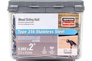 Simpson Strong Tie T6SND1 6D Cedar and Redwood Siding Nails 2-Inch and 13-Gauge, 316 Stainless Steel, 1-Pound, 245-Piece