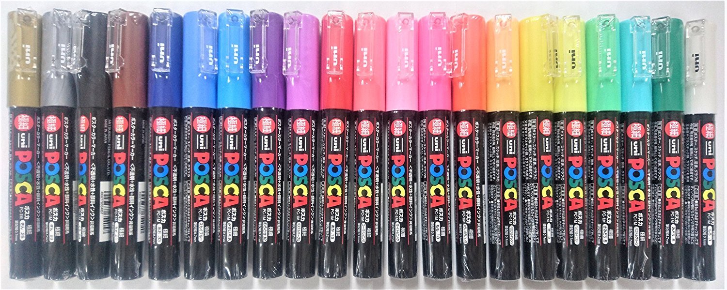 Uni Posca Paint Marker Pen, Extra Fine Point(PC1M), 21 Colors Set with... eBay