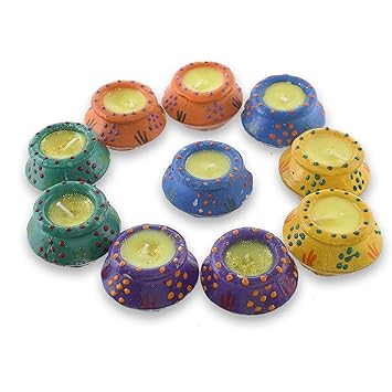 Perpetual Matki Diya for Diwali Decoration Handmade Earthen Clay Terracotta Decorative Diya 10 Pcs Set Tealight Candle Festival Diya Oil Lamps.