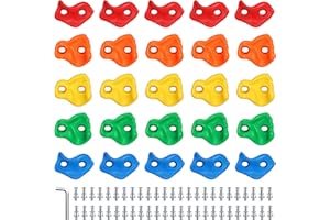 SEKKVY 25 Climbing Holds for Kids, Multi-Color Rock Wall Kit for Indoor Outdoor Play Set, With Mounting Hardware