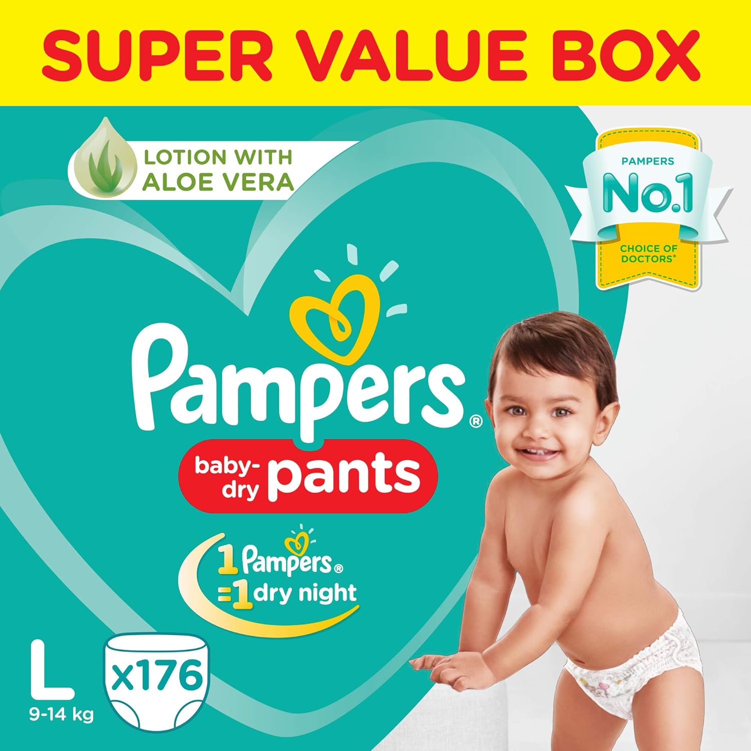 Pampers New Diaper Pants Super Value Box, Large, 176 Count Delsheaven