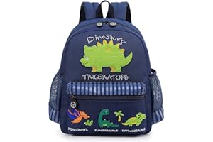 willikiva Cute Zoo Little 3d Backpack Kids Backpack for Boys and Girls Toddler Backpack Waterproof Preschool(Deep Blue Dinosaur)