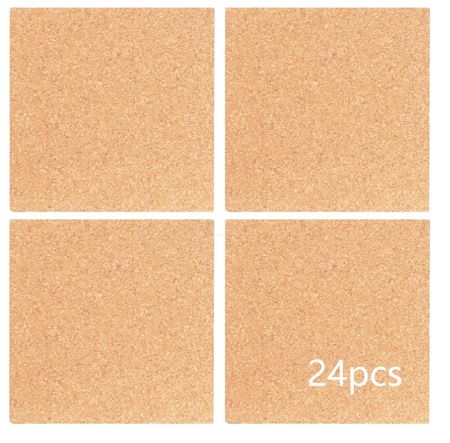 Photo 1 of YYaaloa 24 Pcs Self-Adhesive Mini Squares Backing Cork Tiles Sheets 4"x 4" for DIY Coasters and DIY Crafts Cork Board Squares, Cork Tiles, Cork Mat (24pcs)