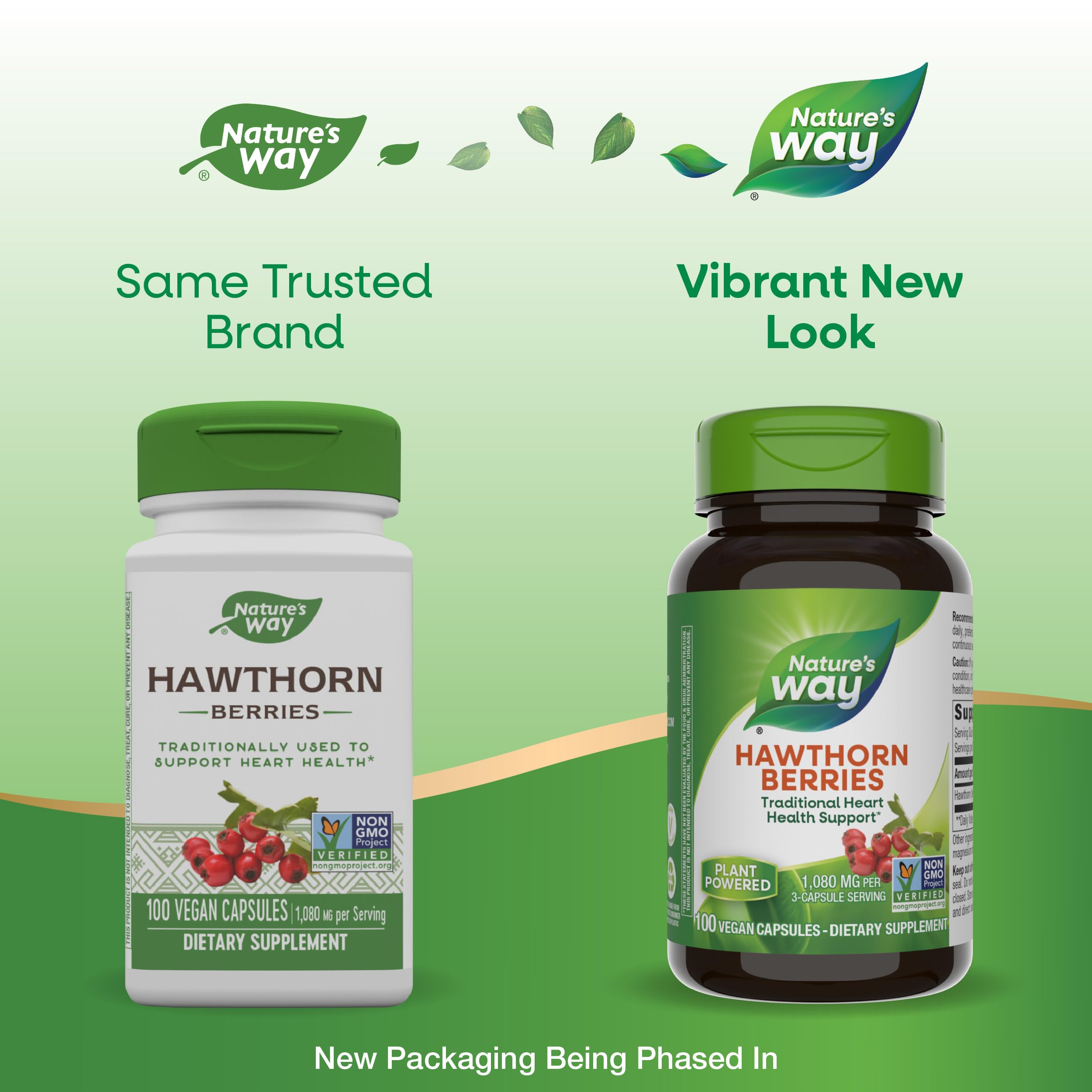 Nature's Way Herbal Hawthorn Berries, Traditional Heart Health Support*, 100 Vegan Capsules (Packaging May Vary)