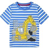 Kids4ever Boy Striped Tshirt Short Sleeve Round Neck Shirt for 2-6 Years Kids