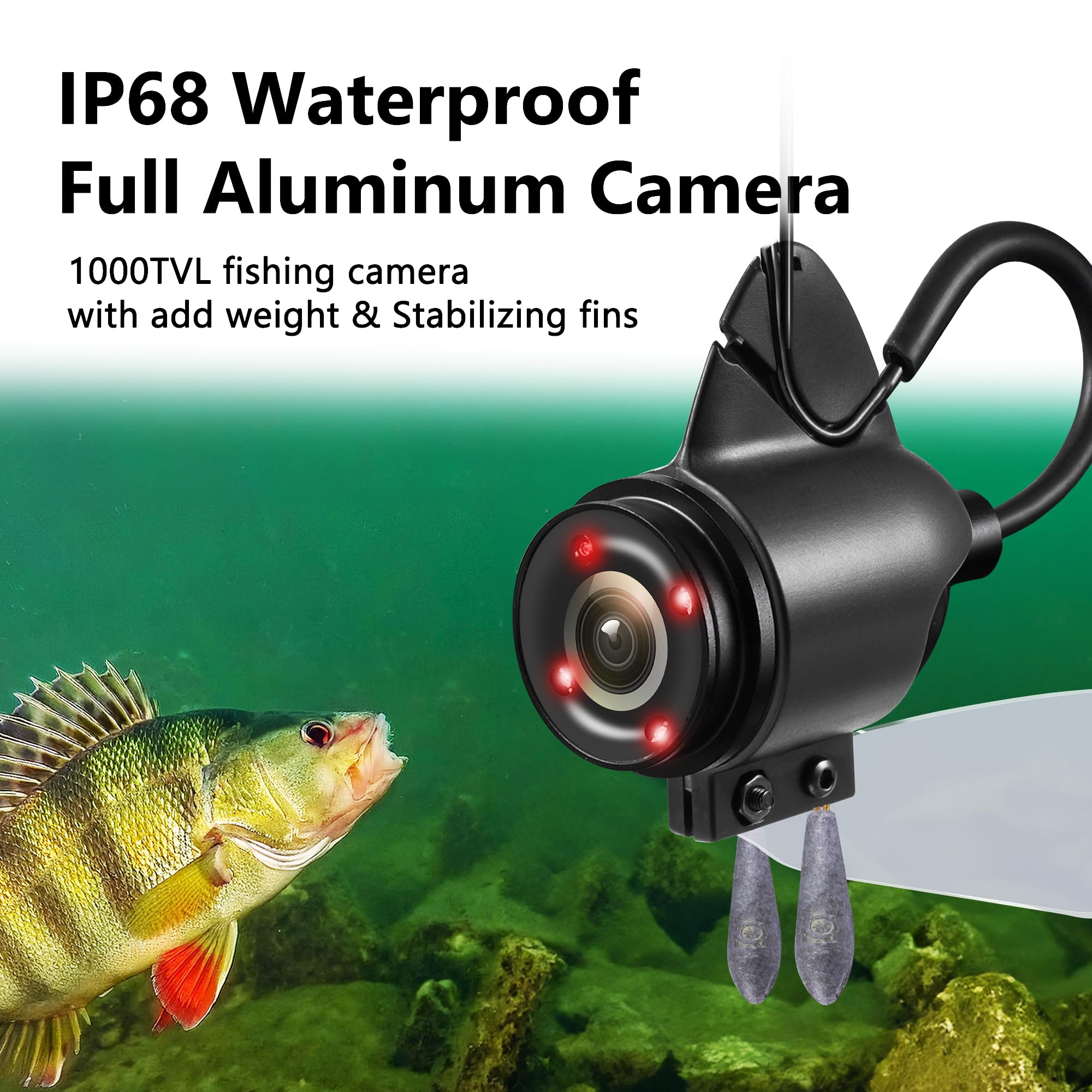 [FishPRO® 2026 Upgrade] The PRO in Underwater Fishing Camera -4.3'' Ice Fishing Camera Underwater(NO Need Learn), 1000TVL, Ice Fish Gift for Men, Ice Fish Finder for Boat Fish w/IR/USB-C/5,000mAh/65ft