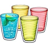 Amazing Abby - Alaska - 16-Ounce Insulated Tumblers (Set of 4), Double-Wall Drinking Glasses, Mixed-Color Reusable Cups, BPA-Free, Shatter-Proof, Dishwasher-Safe