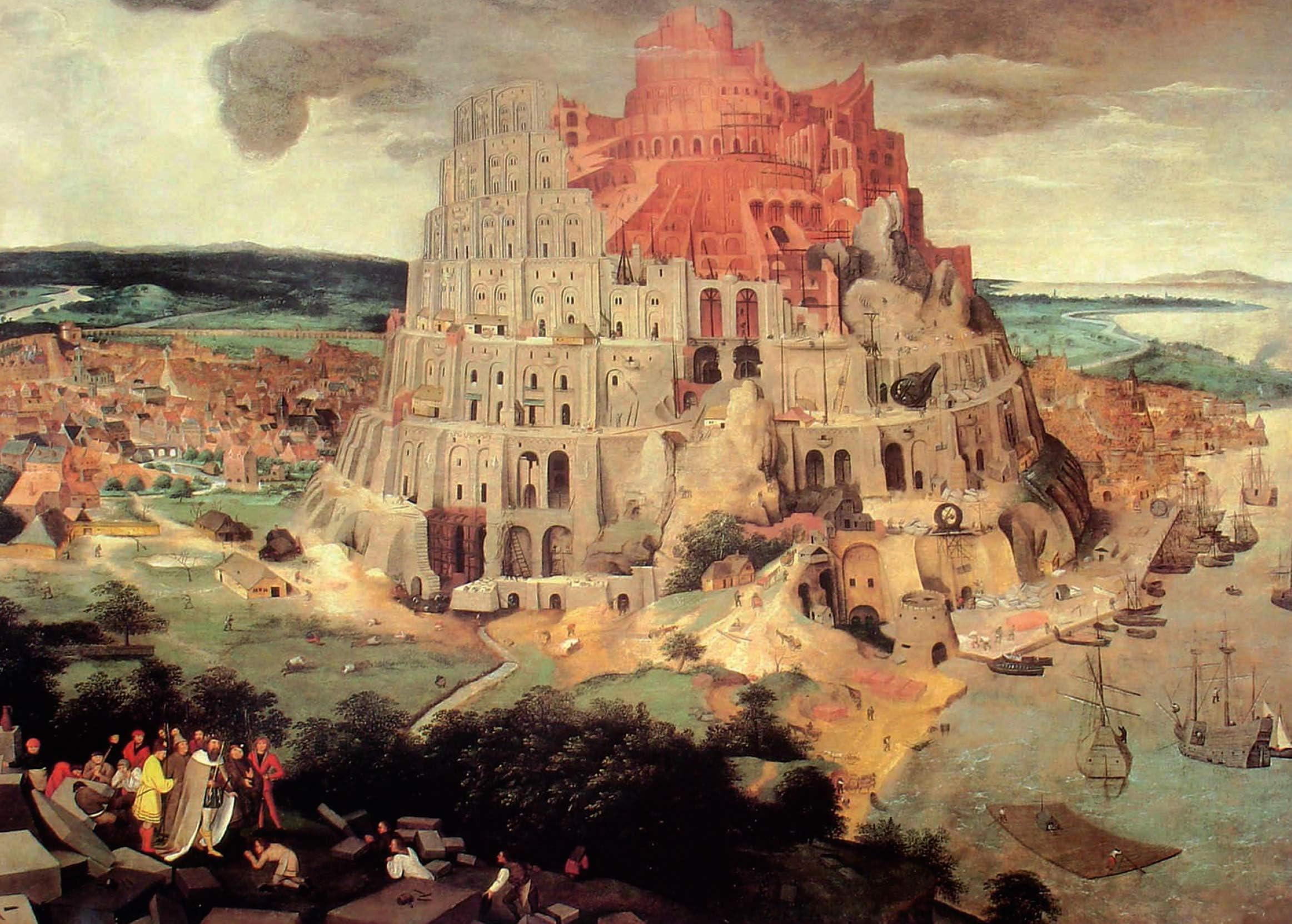 Powza 1000 Pieces Jigsaw Puzzle, Classic Oil Paintings - The Tower of Babel, Artwork Art Large Size Jigsaw Puzzle Toy for Educational Gift Home Decor(27.6 in x 19.7 in)