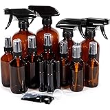 Youngever 6 Pack 8 Ounce Empty Glass Bottles with Lids, Amber Glass Growlers 8 Ounce