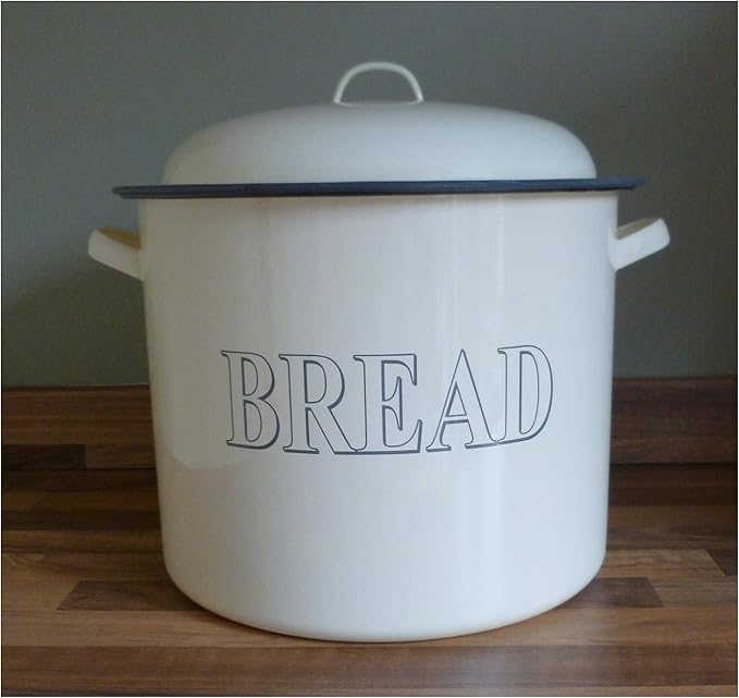 Falcon Enamel 28cm Round Bread Bin Cream Amazon.co.uk Kitchen & Home