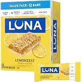 LUNA Bar LemonZest, Gluten Free Snack Bars, 12ct
