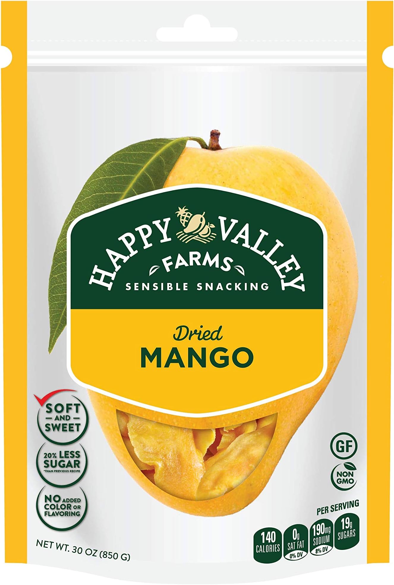 Happy Valley Farms Dried Mango, 30 ounce