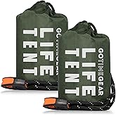 Go Time Gear Survival Life Tent • 2 Person Mylar Emergency Shelter Tube Tent + Paracord • All-Weather Protection for Camping,