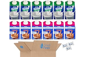 Thick and Easy Thickened Milk Snack Peak Variety Gift Box; 12 Single Serve Containers – Milk and Chocolate Milk (Nectar Consistency – Mildly Thick 2)