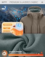 33,000ft Women Softshell Jacket Hooded Waterproof Windproof Khaki XL view 7