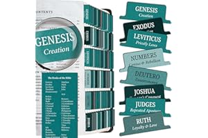 Saintilway Productions - Bible Tabs Premium Tear Resistant Bible Tabs – Easy to Apply, Laminated for Durability – Old & New Testament – Perfect for All Bibles - for Women and Men (Teal)