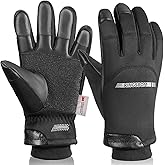 KINGSBOM -40℉ Winter Waterproof Thermal Gloves - 3M Thinsulate Windproof Touch Screen Warm Gloves - for Driving,Cycling,Riding,Running,Outdoor Sports - for Women and Men - Black