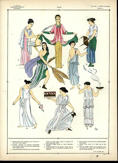 Amazon.com: Anient Greece Robes Peplos Fan toples Servant ...
