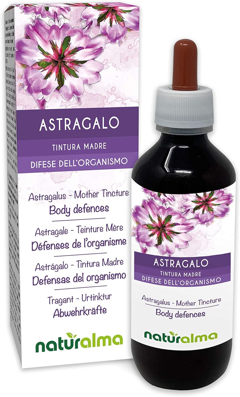 Astragalus (Astragalus membranaceus) Roots Alcohol-Free Mother Tincture Naturalma - Liquid in Drops 200 ml - Food Supplement - Vegan