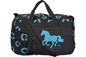 AWST INTERNATIONAL AWST Int'l “Lila” Travel Duffle Bag- Black/Turquoise Horseshoe