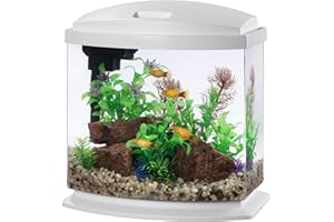 Aqueon LED MiniBow Aquarium Kit with SmartClean Technology, White, 2.5 Gallon
