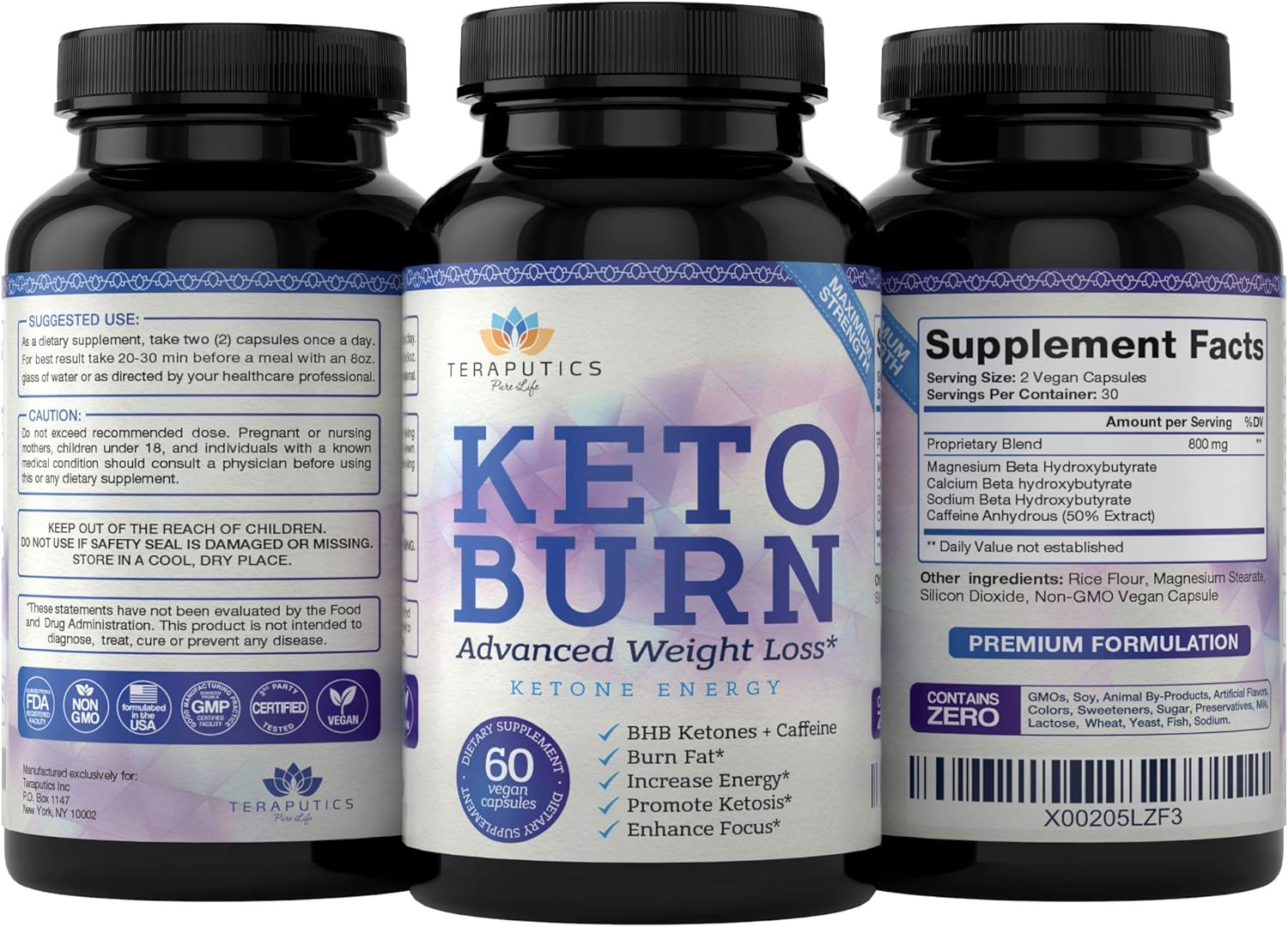 Teraputics Keto Diet Pills with BHB: 800 Mg Keto Burn ...