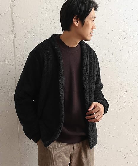 Amazon アーバンリサーチ ドアーズ カーディガン ヘアリーフリースカーディガン メンズ Black 40 カーディガン 通販