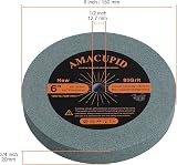 AmaCupid 6" Bench Grinding Wheel Green Silicon Carbide 80 Grit 1/2" Arbor view 2