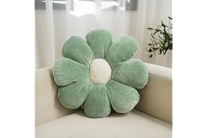 CRUSHHOMES Flower Pillow Cute Daisy Floor Cushion Soft Fun Plant Throw Pillows Leisure Aesthetic Home Decor for Bedroom, Living Room(Sage Green,21.5")