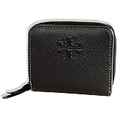 Tory Burch Womens 146463 Pebble Leather Thea Bi-Fold Zip Around Wallet, (Black)