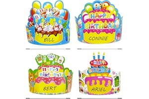 24 Pcs Happy Birthday Party Hats, Birthday Hats Kids, Birthday Crowns for Kids Classroom School, Crown for Birthday Party
