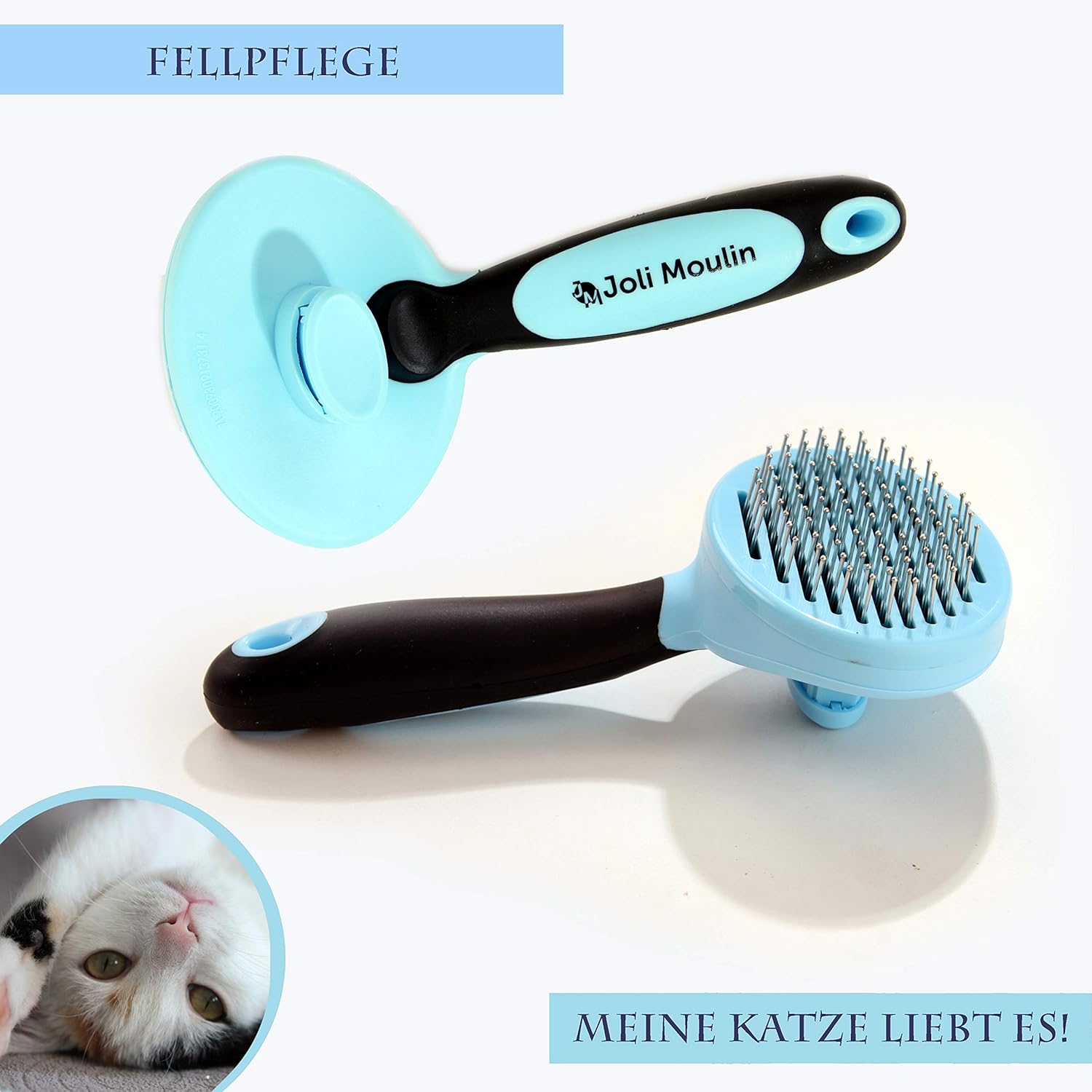 Joli Moulin Slicker Brush for Cats Short Hair to Long Hair with