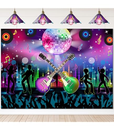 Loccor 8x6ft Fabric Music Concert Stage Backdrop Night