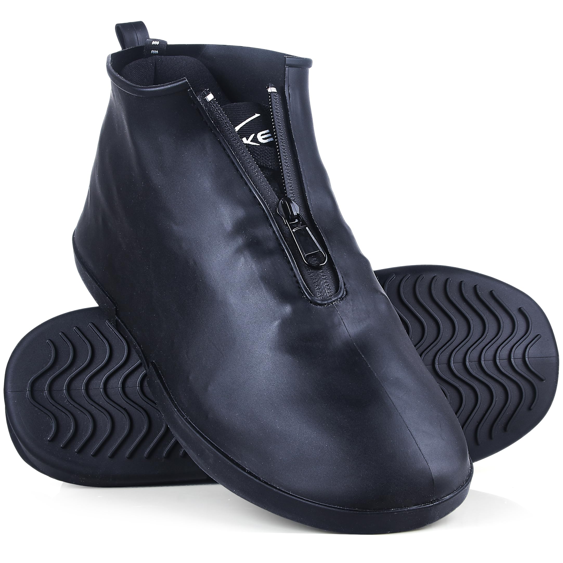 Photo 1 of Waterproof Shoe Covers Slip-Resistant Overshoes Newly Upgraded and Latest Model for Men Women, Reusable Rain Boots for Outdoor, Cycling, Hiking, Work (Black, L (Women 8-10.5, Men 7-10))