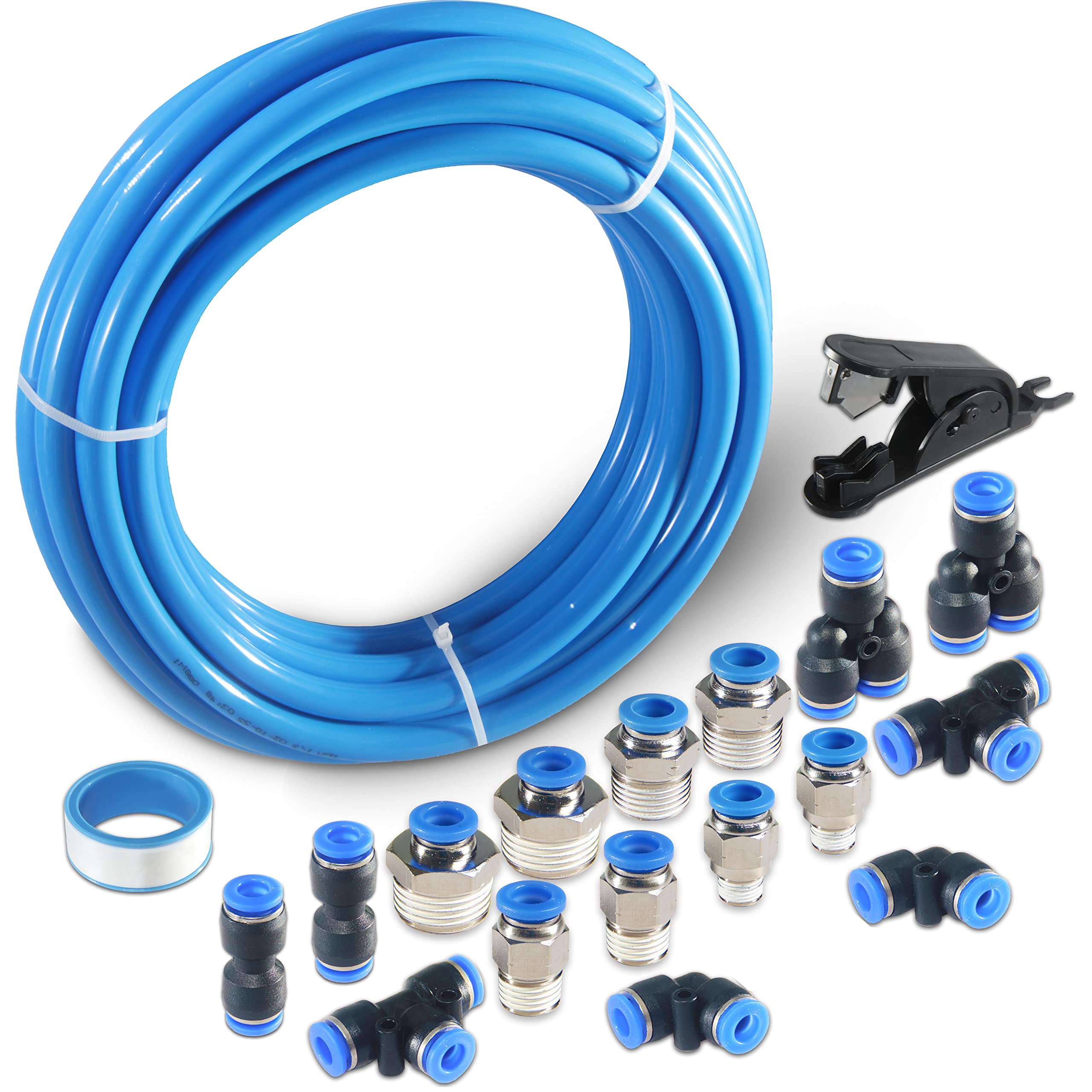 Photo 1 of MSAEIQUN Pneumatic Tubing Blue Polyurethane PU Air Hose Pipe Tube Kit 8mm or 5/16 OD 5mm ID 10 Meter 32.8ft for Air Line or Fluid Transfer (8mm x 10M)
