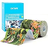 OK TAPE Hypoallergenic Digtal Printed Kinesiology Tape, Elastic Sports Athletic Tape, 2 Rolls, 2in×16.4ft Uncut Roll-Tropical Rainforest