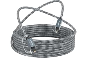 JASROUM Optical Audio Cable 25ft Long, Toslink S/PDIF Standard Fiber Optic Cord for Digital TV to Soundbar Samsung Vizio Home Theater PS4 Xbox