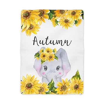Amazon Com Baby Girl Pink Elephant Personalized Baby Blanket Girl