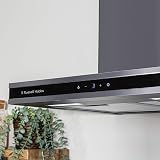 Russell Hobbs Midnight Collection 60cm T-Shaped Chimney Cooker Hood Dark Steel view 4