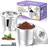 CAPMESSO Reusable K Cups for Keurig: 2026 Updated Kcup Refillable Coffee Pods - Full Stainless Steel K Cups for Keurig 1.0 Coffee Maker - Dual Mesh for Richer Coffee NO Grit, No BPA(2 Pack)
