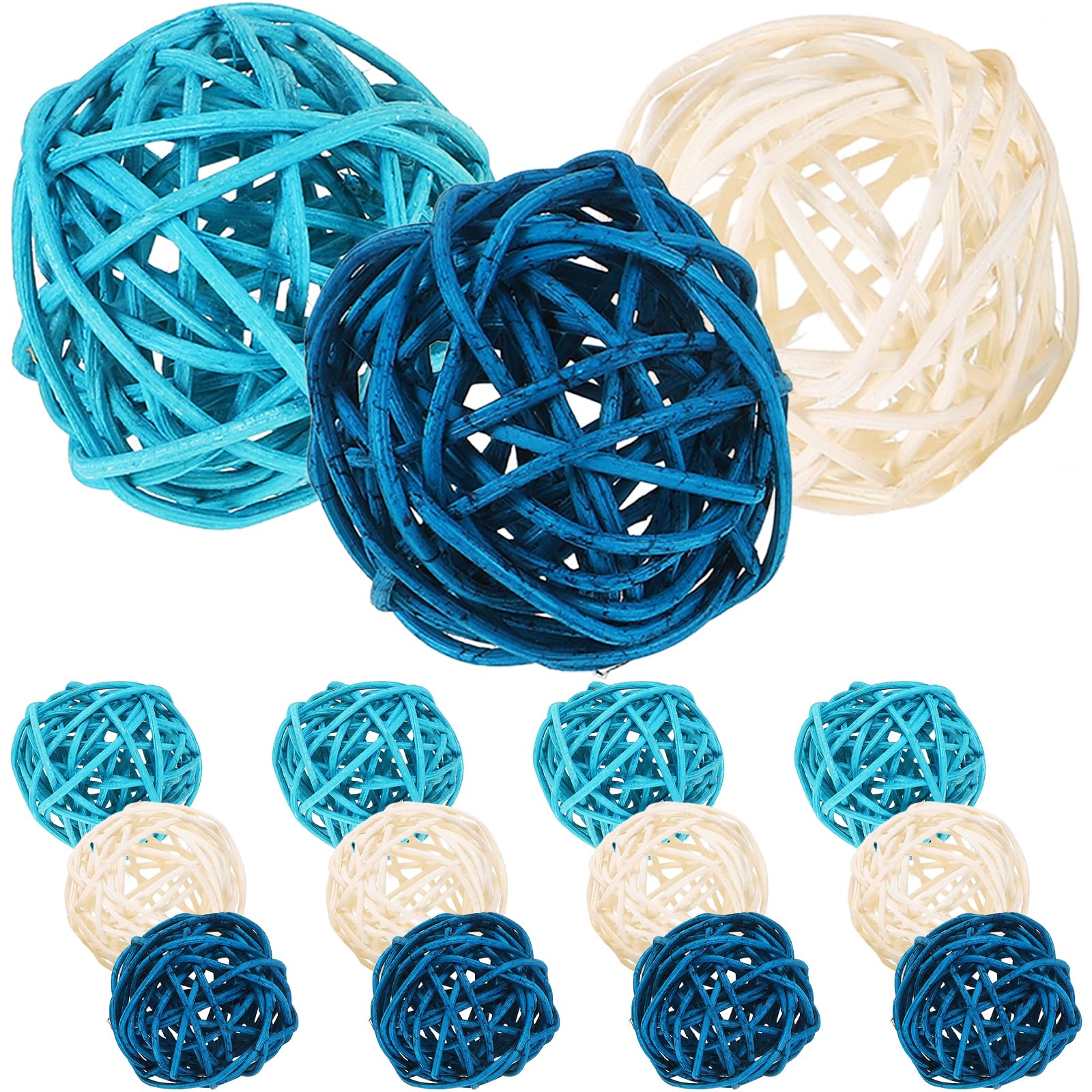 TOPBATHY 15pcs Takraw Aromatherapy Ball Vase Fillers for Home Decor Decorative Bowl Fillers Vase Filler Balls Orbs Filler Decorative Balls for Centerpiece Bowls Sphere Balls Rattan